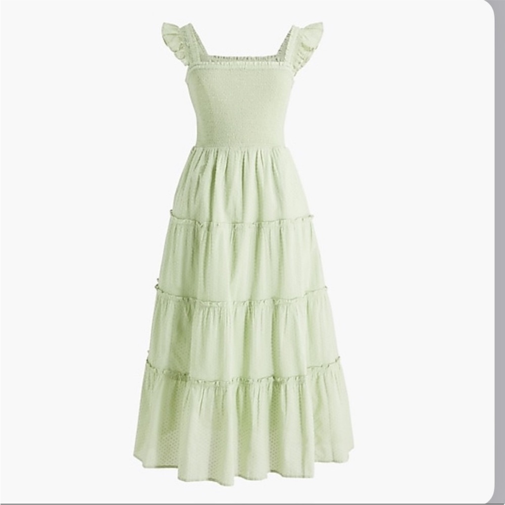 J. Crew Factory Smocked Tiered Midi dress